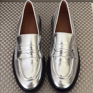 Madewell Silver Loafers Size 7